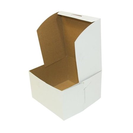 Quality Carton & Converting Quality Carton & Converting 6801 CPC Lock Cornor Chipboard Cake Box; White - Case of 250 6801  CPC